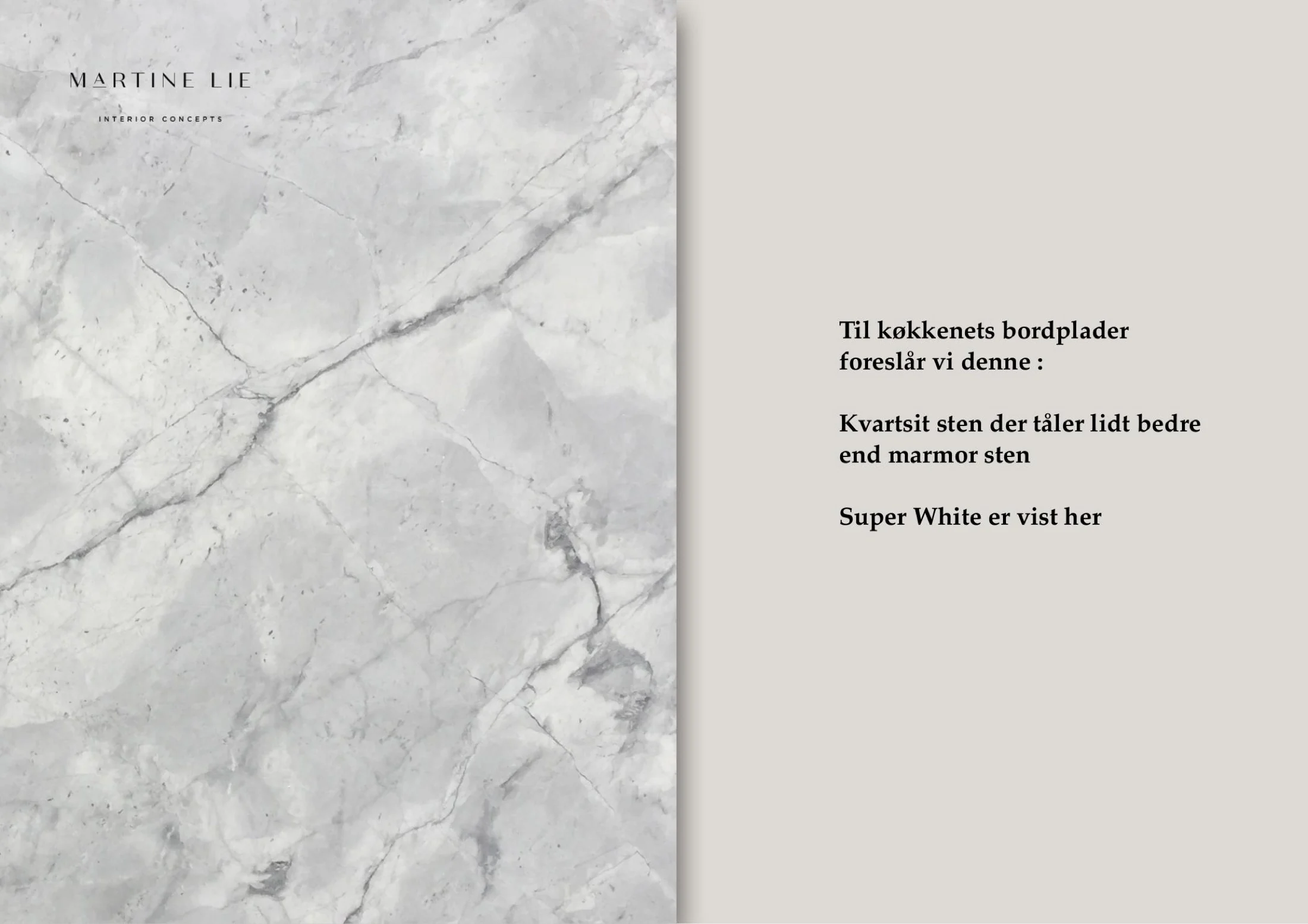 Super White kvartsit til køkken-bordplade